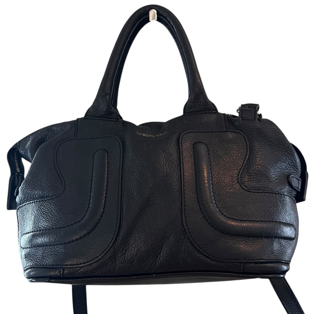 SEE BY CHLOE Kay Black Leather Satchel Crossbody Bag Designer Style Handbag - Picture 2 of 10